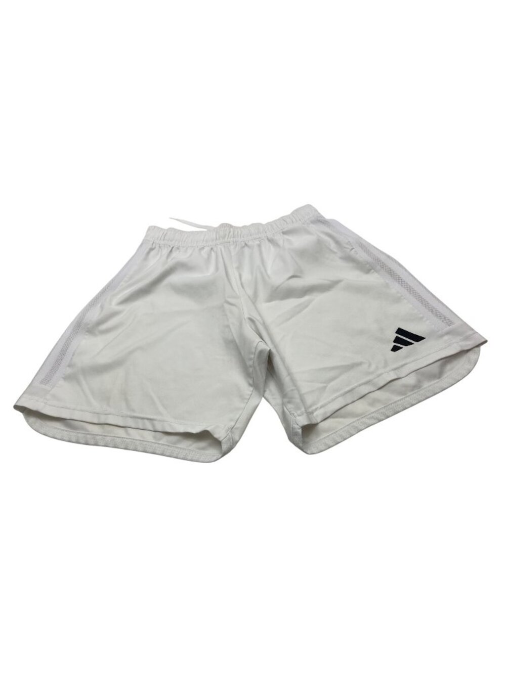 Adidas White Athletic Shorts M Logo Design Breathable Elastic Waist Lightweight